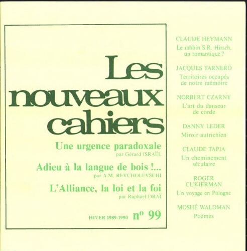 Les Nouveaux Cahiers N°099 (Hiver 1989-90)